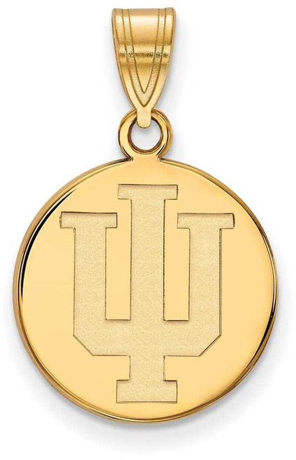 Image of Gold Plated Sterling Silver Indiana University Medium Pendant LogoArt GP037IU