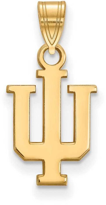 Image of Gold Plated Sterling Silver Indiana University Small Pendant by LogoArt GP002IU