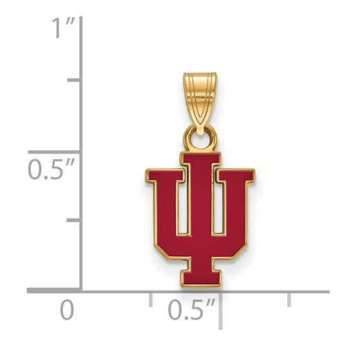 Image of Gold Plated Sterling Silver Indiana University Small Pendant by LogoArt GP071IU