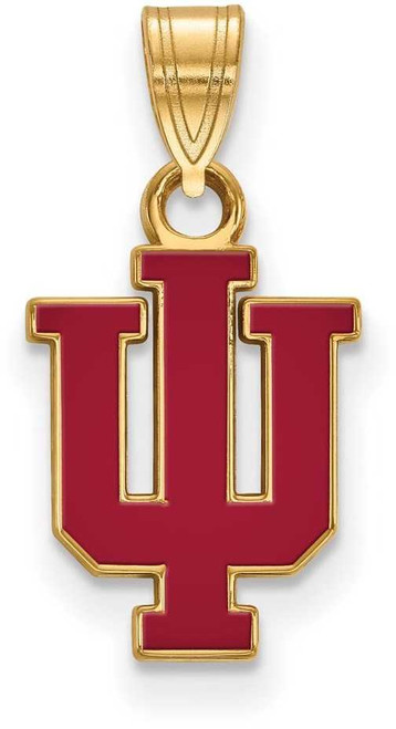 Image of Gold Plated Sterling Silver Indiana University Small Pendant by LogoArt GP071IU