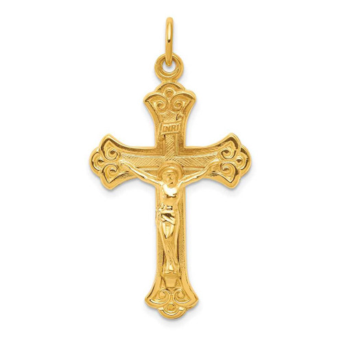 Image of Gold Plated Sterling Silver Inri Crucifix Pendant QC5469