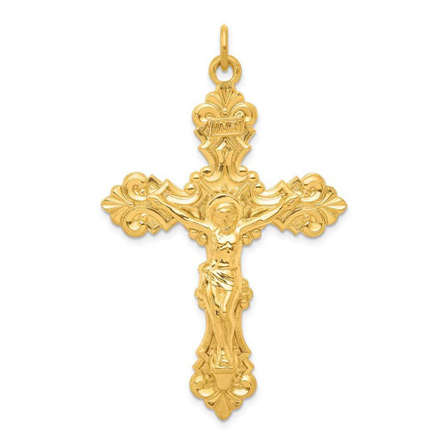 Image of Gold Plated Sterling Silver Inri Crucifix Pendant QC5474