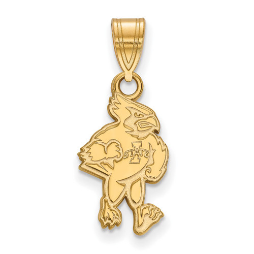 Gold Plated Sterling Silver Iowa State University Med Pendant LogoArt GP017IAS