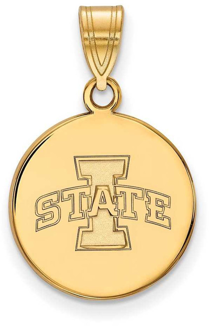 Image of Gold Plated Sterling Silver Iowa State University Med Pendant LogoArt GP040IAS