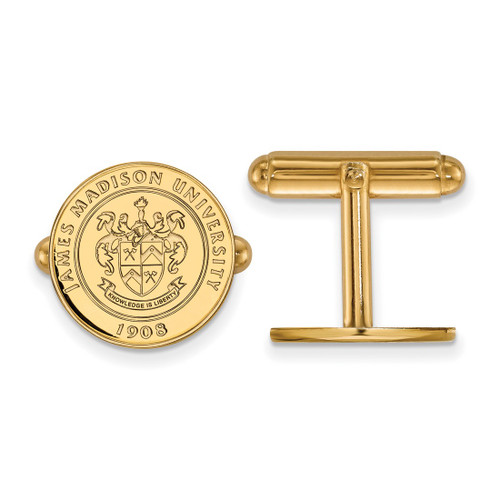 Gold Plated Sterling Silver James Madison University Crest Cuff Links by LogoArt