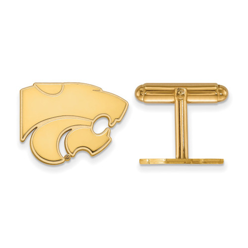 Gold Plated Sterling Silver Kansas State University Cuff Links LogoArt GP012KSU