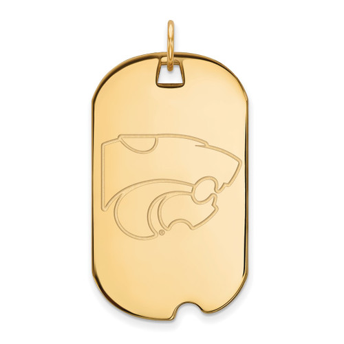 Gold Plated Sterling Silver Kansas State University Large Dog Tag by LogoArt