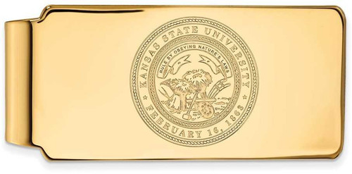 Image of Gold Plated Sterling Silver Kansas State University Money Clip Crest by LogoArt