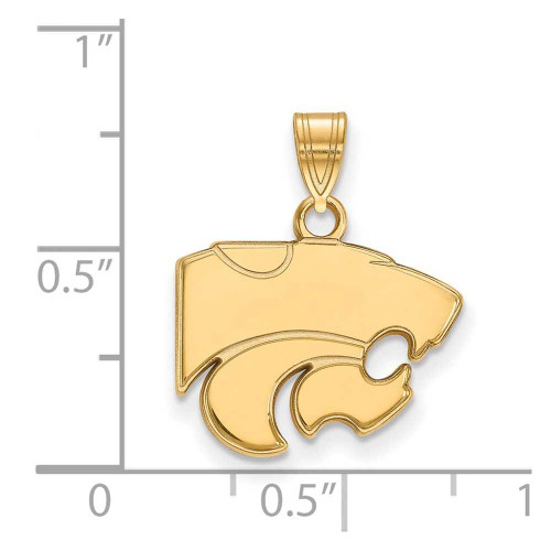 Image of Gold Plated Sterling Silver Kansas State University Sm Pendant LogoArt GP002KSU