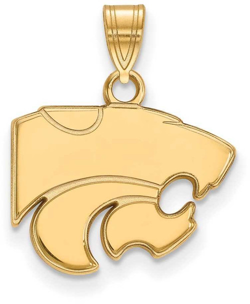 Image of Gold Plated Sterling Silver Kansas State University Sm Pendant LogoArt GP002KSU
