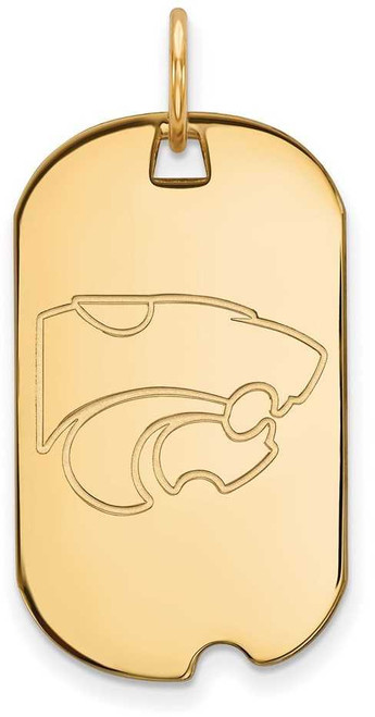 Image of Gold Plated Sterling Silver Kansas State University Small Dog Tag by LogoArt