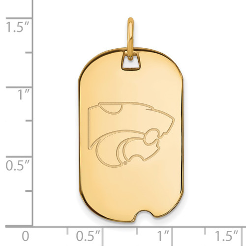 Gold Plated Sterling Silver Kansas State University Small Dog Tag by LogoArt