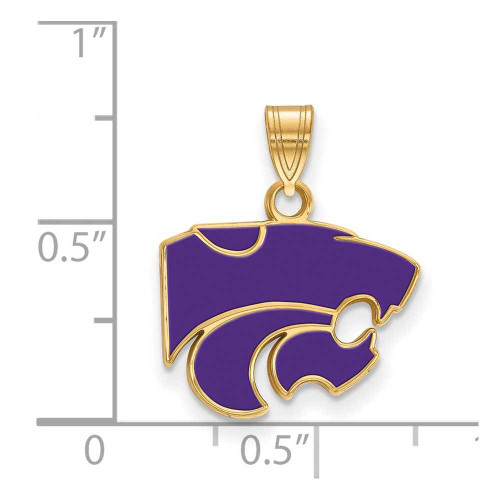 Image of Gold Plated Sterling Silver Kansas State University Small Enamel LogoArt Pendant