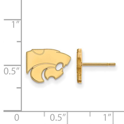 Image of Gold Plated Sterling Silver Kansas State University XSmall Post LogoArt Earrings