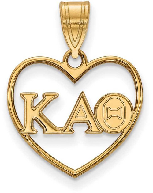 Image of Gold Plated Sterling Silver Kappa Alpha Theta Heart Pendant by LogoArt GP008KAT