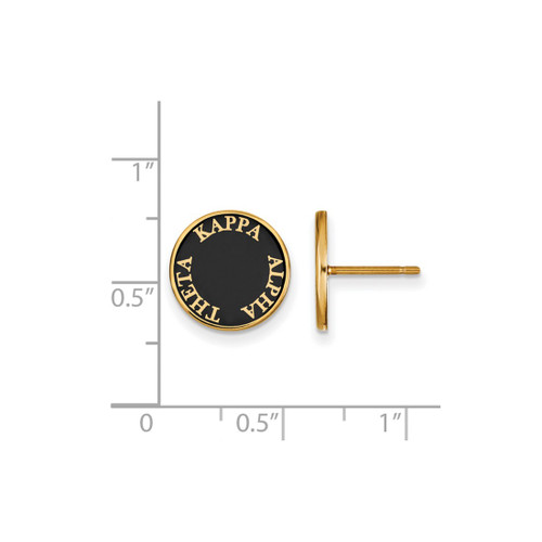 Gold Plated Sterling Silver Kappa Alpha Theta Post Earrings by LogoArt GP019KAT