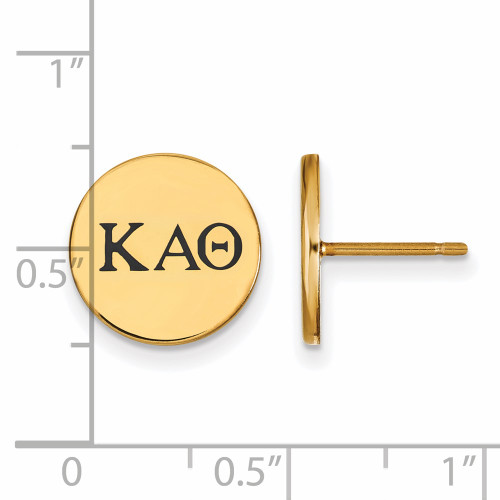 Gold Plated Sterling Silver Kappa Alpha Theta Post Earrings by LogoArt GP033KAT