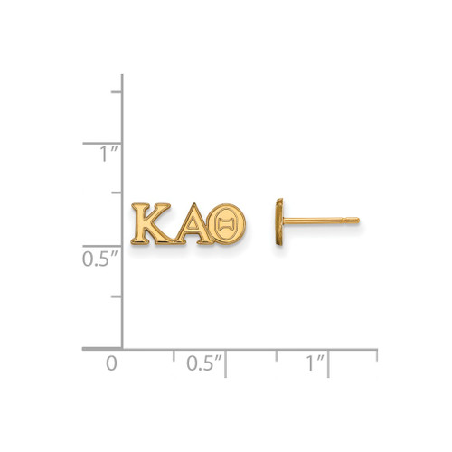 Gold Plated Sterling Silver Kappa Alpha Theta XSmall Post Earrings LogoArt GP005