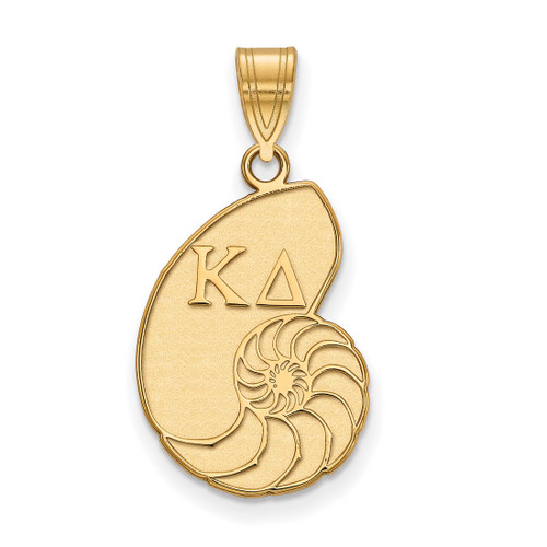 Gold Plated Sterling Silver Kappa Delta Medium Pendant by LogoArt (GP036KD)