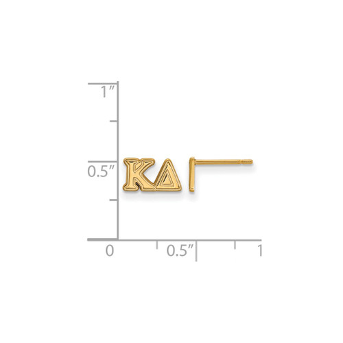 Gold Plated Sterling Silver Kappa Delta X-Small Post Earrings by LogoArt GP005KD