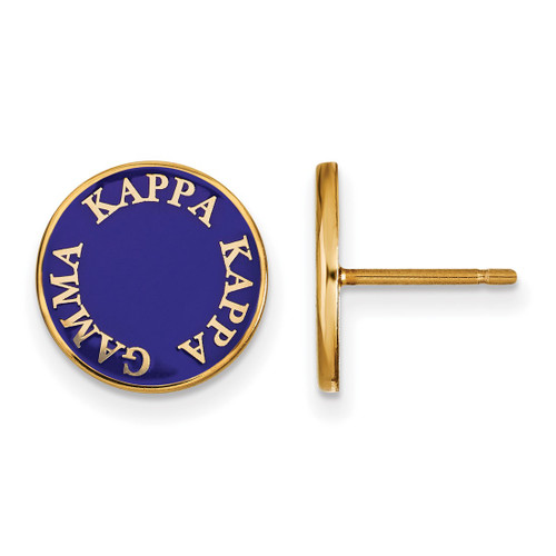 Gold Plated Sterling Silver Kappa Kappa Gamma Post Earrings by LogoArt GP019KKG