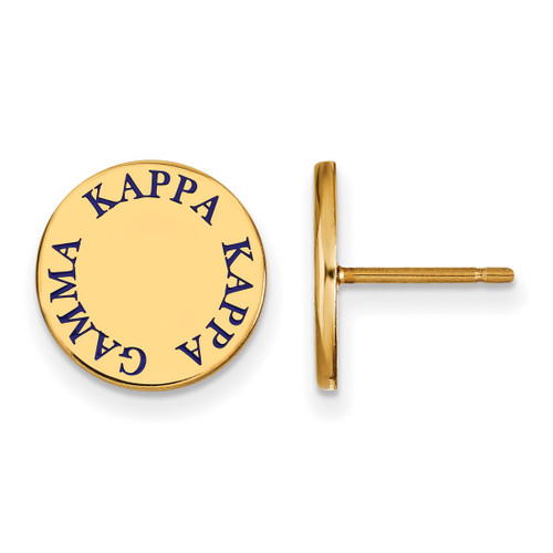 Gold Plated Sterling Silver Kappa Kappa Gamma Post Earrings by LogoArt GP020KKG