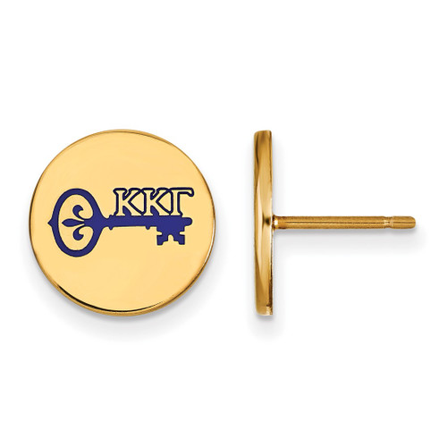 Gold Plated Sterling Silver Kappa Kappa Gamma Post Earrings by LogoArt GP047KKG