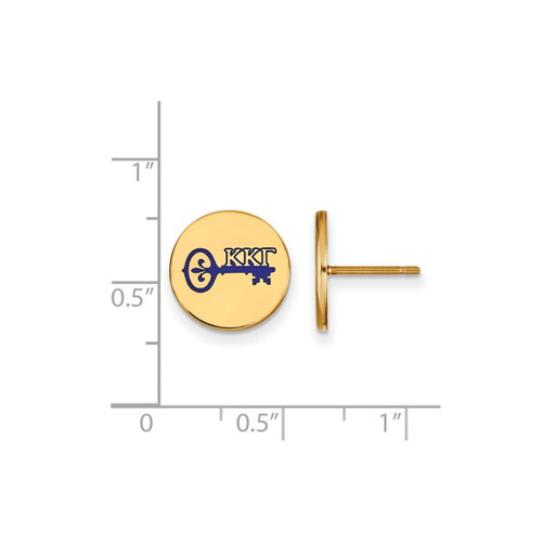 Gold Plated Sterling Silver Kappa Kappa Gamma Post Earrings by LogoArt GP047KKG