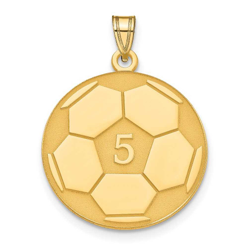 Image of Gold Plated Sterling Silver Lasered Soccer Number And Name Pendant