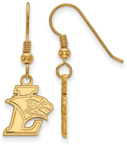 Gold Plated Sterling Silver Lehigh University Small Dangle Earrings Wire LogoArt
