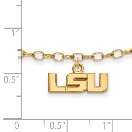 Gold Plated Sterling Silver Louisiana State University Anklet by LogoArt