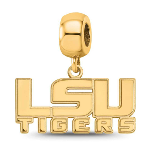Image of Gold Plated Sterling Silver Louisiana State University Sm Bead LogoArt GP050LSU