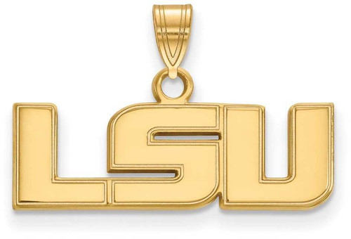 Image of Gold Plated Sterling Silver Louisiana State University Sm Pendant LogoArt GP002