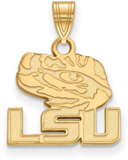 Image of Gold Plated Sterling Silver Louisiana State University Sm Pendant LogoArt GP074