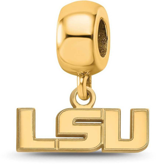 Image of Gold Plated Sterling Silver Louisiana State University XSmall Bead LogoArt GP029