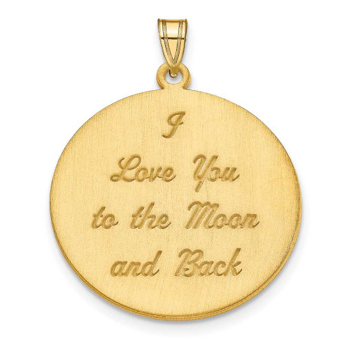 Image of Gold Plated Sterling Silver Love You To The Moon Brushed Pendant
