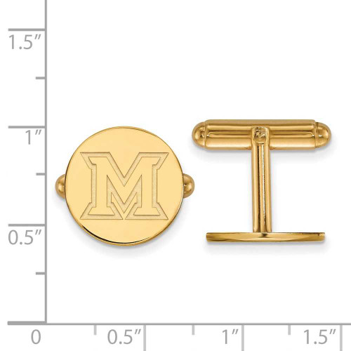Image of Gold Plated Sterling Silver Miami University Cuff Links by LogoArt
