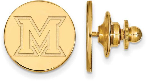 Image of Gold Plated Sterling Silver Miami University Lapel Pin by LogoArt
