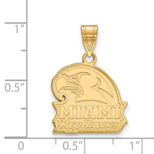 Image of Gold Plated Sterling Silver Miami University Medium Pendant by LogoArt (GP021MU)