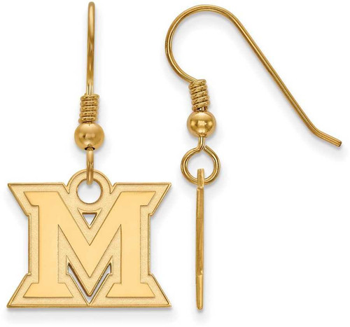 Image of Gold Plated Sterling Silver Miami University Small Dangle Earrings by LogoArt