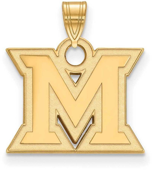 Image of Gold Plated Sterling Silver Miami University Small Pendant by LogoArt (GP002MU)