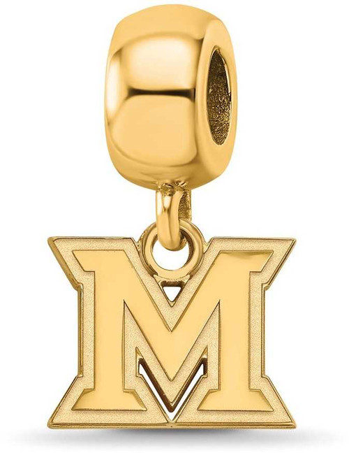 Image of Gold Plated Sterling Silver Miami University X-Small Dangle Bead LogoArt Charm