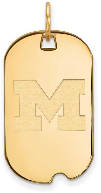 Image of Gold Plated Sterling Silver Michigan (University Of) Small Dog Tag by LogoArt