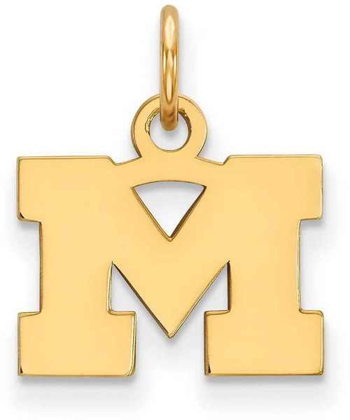 Image of Gold Plated Sterling Silver Michigan (University Of) X-Small Pendant by LogoArt