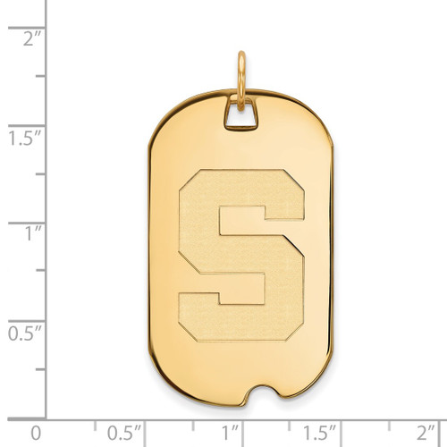 Gold Plated Sterling Silver Michigan State University Large Dog Tag by LogoArt