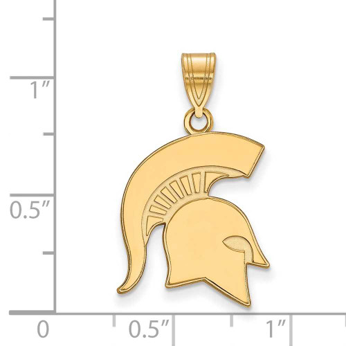 Image of Gold Plated Sterling Silver Michigan State University Lg Pendant LogoArt GP046
