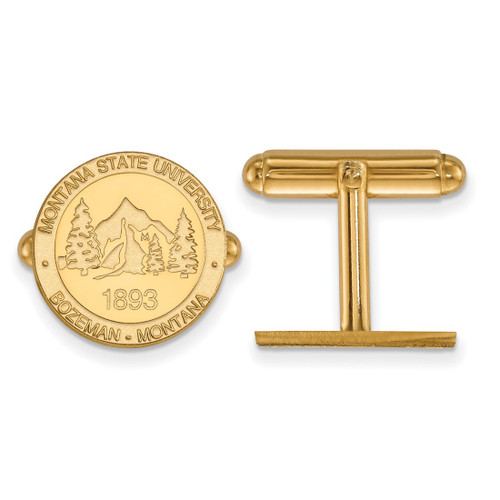 Gold Plated Sterling Silver Montana State University Crest Cuff Links by LogoArt