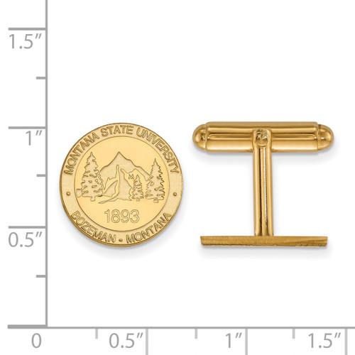 Gold Plated Sterling Silver Montana State University Crest Cuff Links by LogoArt