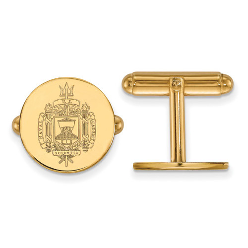 Gold Plated Sterling Silver Navy Crest Cuff Links by LogoArt