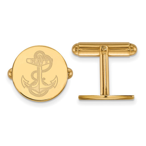 Gold Plated Sterling Silver Navy Cuff Links by LogoArt (GP025USN)